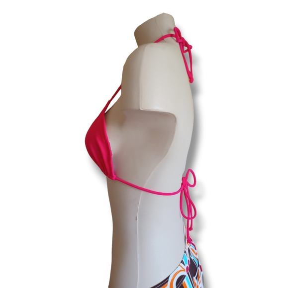 💥 Women's Pink Classic Halter Triangle Bikini Bra Top - Picture 8 of 16